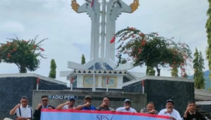 SEKBER JURNALIS-BM Sambut Kedatangan Rombongan SPS di Tugu RRI Rimba Raya,Bener Meriah