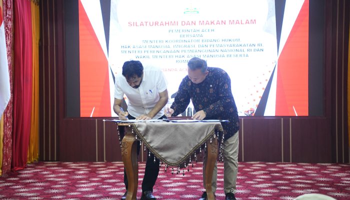Pemerintah Aceh dan Kementerian HAM Teken Nota Kesepakatan Penguatan Reintegrasi dan HAM