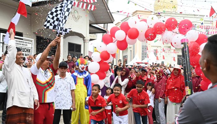 Semarak Kemerdekaan, Gampong Lubok Batee Gelar Jalan Santai Penuh Hadiah