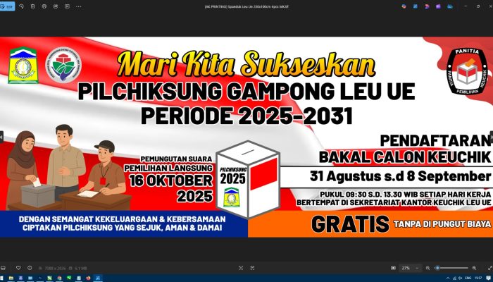 Tiga Kontestan Ikut Bertarung pada Pilciksung Gampong Leu-Ue 2025