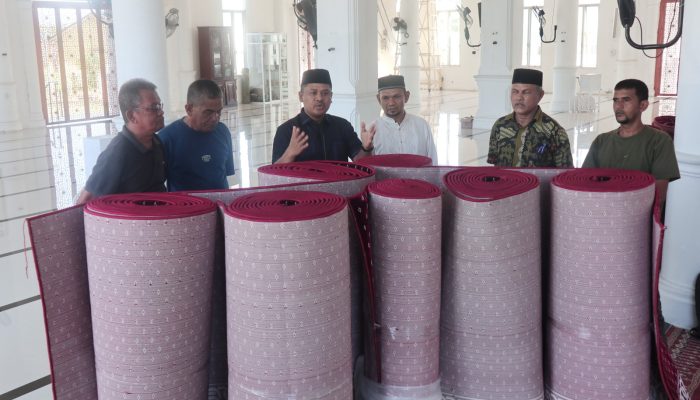 Daniel Abdul Wahab Serahkan Ambal Sajadah untuk Masjid di Lamjabat