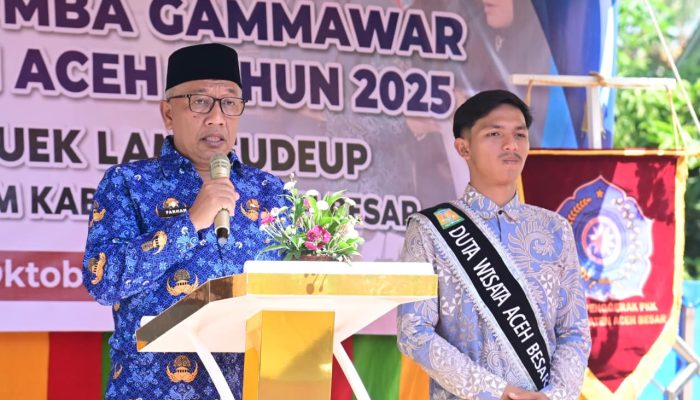 Asisten I Sekda Aceh Besar Sambut Tim Penilai Gammawar Aceh 2025 di Miruek Lamreudeup