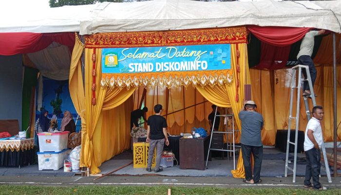 Stand Pameran Pembangunan HUT ke-69 Aceh Besar Mulai Didirikan