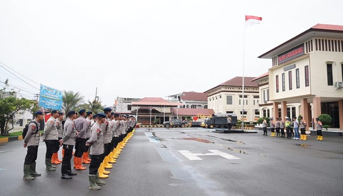 Kapolres Lhokseumawe Sambut 100 Personel BKO Brimob, Tegaskan Misi Kemanusiaan Pascabanjir
