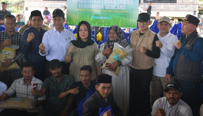 Wagub Aceh Dampingi Menteri Pertanian Pimpin Groundbreaking Rehabilitasi Lahan Sawah Terdampak Bencana di Aceh Utara