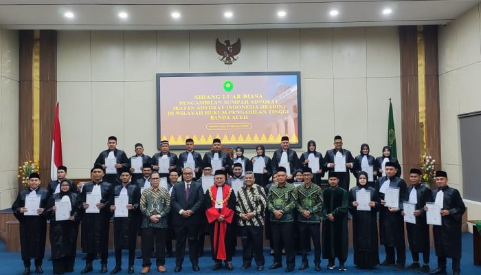 Ketua PT Banda Aceh Sumpah Advokat IKADIN, Tekankan Peran dalam Isu Hukum Lingkungan