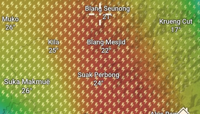 BMKG Keluarkan Peringatan Dini Cuaca Aceh 12–14 Februari 2026, Waspada Hujan Lebat dan Angin Kencang