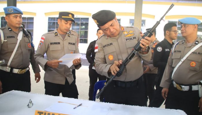 Polda Aceh Periksa Senjata Api Dinas Personel