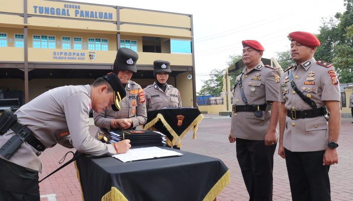 Sertijab Pejabat Polresta Banda Aceh Digelar, Sejumlah Kabag hingga Kapolsek Berganti
