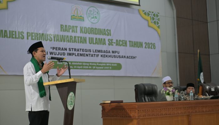 Wagub Aceh Buka Rakor MPU se-Aceh 2026, Tekankan Peran Strategis Ulama dalam Menjaga Syariat dan Stabilitas Sosial