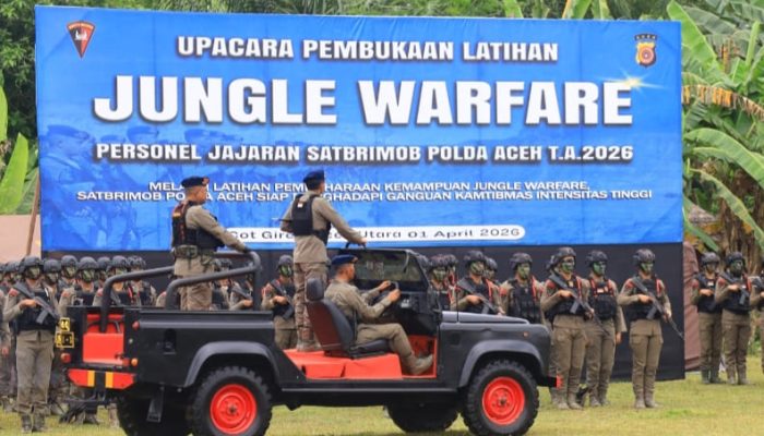 Kapolda Aceh Buka Latihan Jungle Warfare di Cot Girek, Asah Kemampuan Personel Brimob