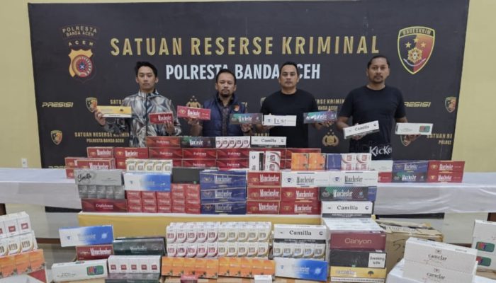 Polresta Banda Aceh Sita 70 Ribu Batang Rokok Ilegal, Dua Mahasiswa Diamankan