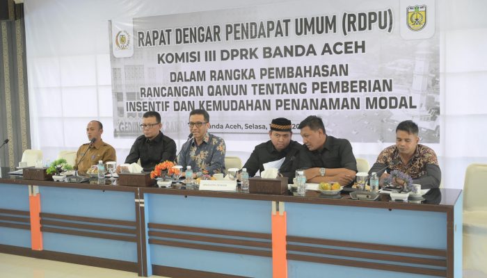 DPRK Banda Aceh Gelar RDPU Raqan Insentif dan Penanaman Modal, Serap Aspirasi Pelaku Usaha dan Investor