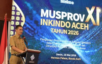 Sekda Aceh Buka MUSPROV XI INKINDO Aceh 2026, Dorong Konsultan Profesional Hadapi Tantangan Kebencanaan