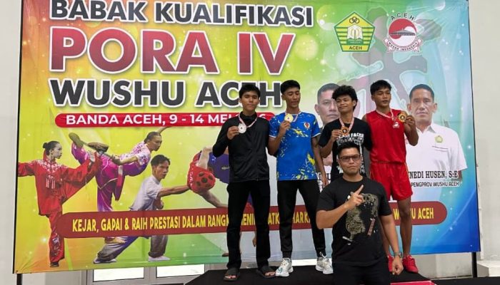 Empat Atlet Wushu Aceh Besar Lolos PORA, Raih Medali Emas di Pra Kualifikasi