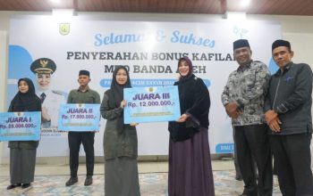 Pemko Banda Aceh Serahkan Bonus Kafilah Berprestasi, Illiza Targetkan Rebut Kembali Juara Umum MTQ Aceh 2027