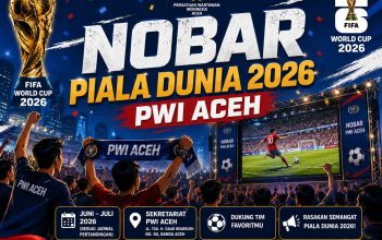 PWI Aceh Semarakkan Piala Dunia 2026, ‘Sulap’ Basement Kantor Jadi Tempat Nobar