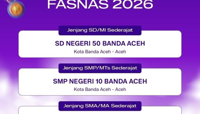 SMPN 10 Banda Aceh Raih Juara Umum Nasional FASNAS 2026, Musriadi: Jadi Inspirasi bagi Sekolah Lain