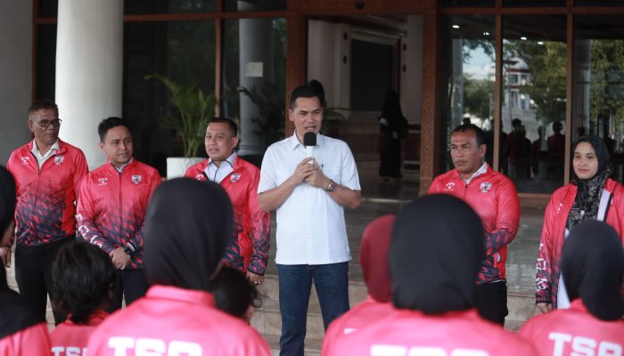 Sekda Aceh Lepas 43 Atlet TSA ke National Taekwondo Championship 2026 di Sumut