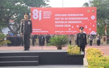 Brigjen Ari Wahyu Widodo Pimpin Upacara HUT ke-81 Kemerdekaan di Polda Aceh
