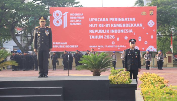 Brigjen Ari Wahyu Widodo Pimpin Upacara HUT ke-81 Kemerdekaan di Polda Aceh
