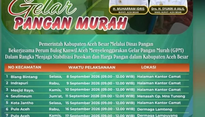 Pemkab Aceh Besar Gelar Pangan Murah di 8 Kecamatan, Harga Sembako Lebih Terjangkau