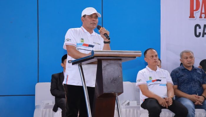 Buka Pra PORA Bolavoli, Bupati Muharram Pesan ke Atlet, Raih Prestasi, Jangan Tinggalkan Shalat