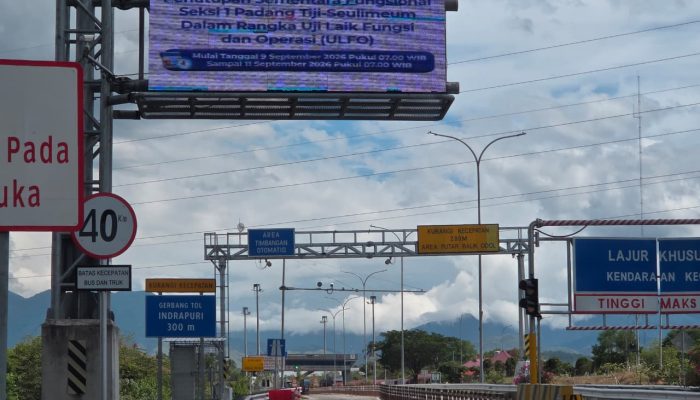 Tol Padang Tiji-Seulimeum Ditutup Sementara Mulai 9 September, Pengguna Diminta Lewat Jalur Nasional