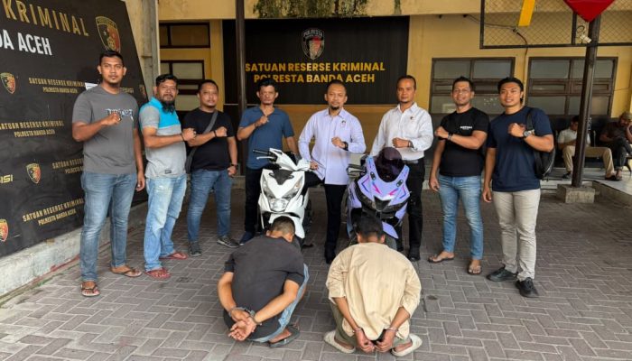 Polresta Banda Aceh Amankan Dua Terduga Pelaku Curanmor, Motor Diduga Hendak Dijual ke Pulau Aceh