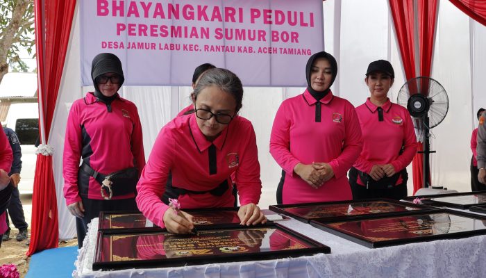 82 Titik Sumur Bor dan Instalasi Air Bersih Bhayangkari Peduli di Aceh Diresmikan