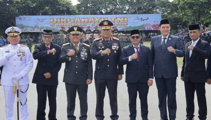 Wakapolda Aceh Hadiri Upacara Peringatan HUT ke-81 TNI, Perkuat Sinergi TNI-Polri