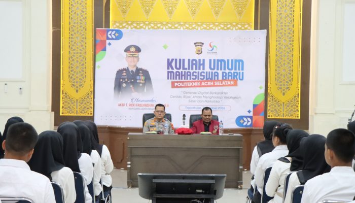 Kuliah Umum di Poltas , Kapolres Aceh Selatan Edukasi Mahasiswa tentang Bahaya Narkotika dan Kejahatan Siber