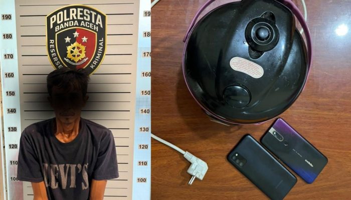 Residivis Curanmor Ditangkap Jatanras Polresta Banda Aceh, Curi HP dan Magic Com Milik Mahasiswi