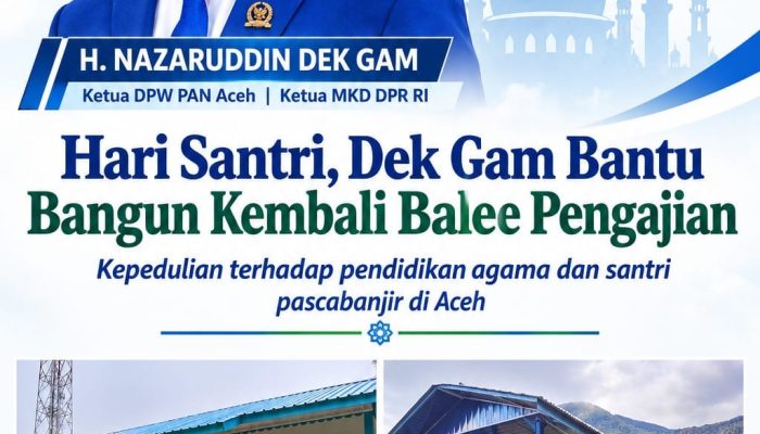 Dek Gam Gunakan Dana Pribadi untuk Bangun Kembali Dua Balee Pengajian Korban Banjir