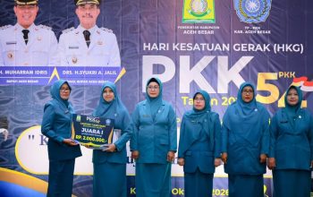 TP PKK Kuta Malaka Ukir Prestasi di HKG ke-54, Juara I Gelari Pelangi dan Juara II Gammawar