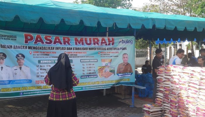 Tekan Inflasi, Pemko Banda Aceh Gelar Pasar Murah dengan Subsidi Rp80 Ribu per Paket